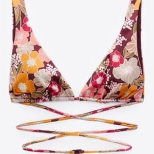 Zara floral bikini top